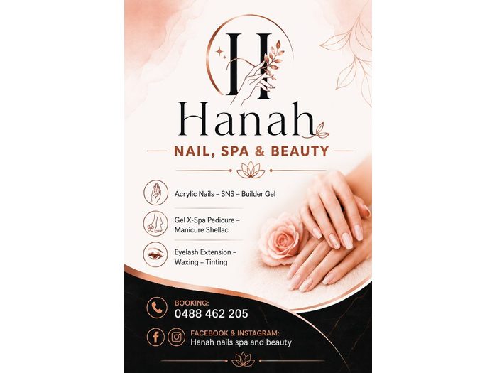Hanah Design — Brand artwork prepared for print and signage by Top1 Signs, Melbourne