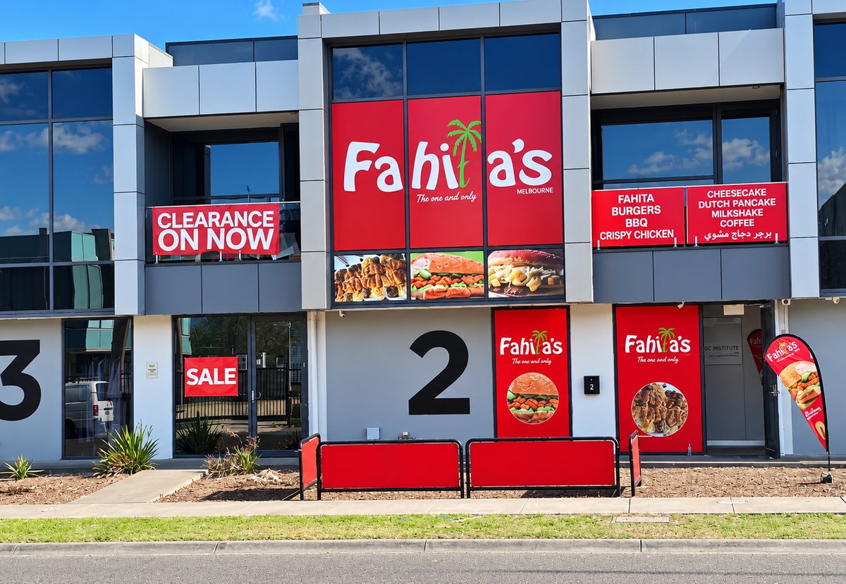Signage and print work by Top1 Signs, Melbourne