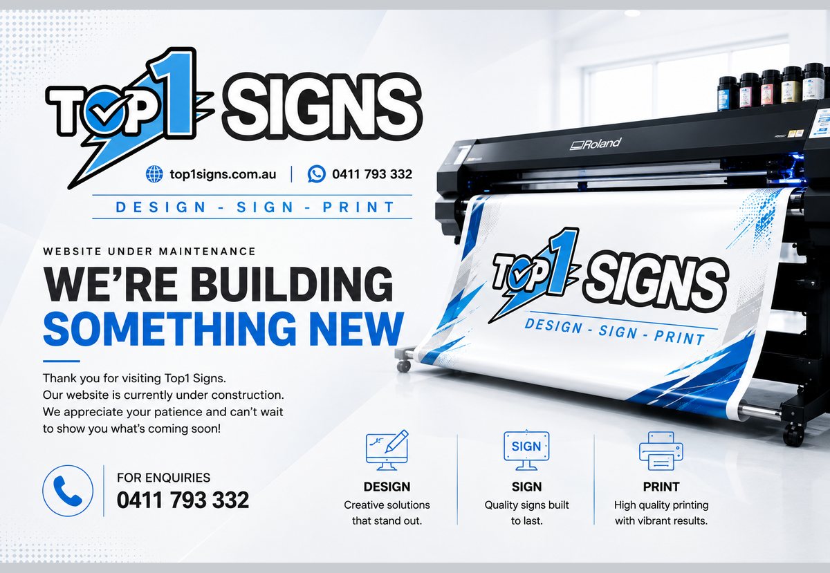 Website design by Top1 Signs, Melbourne