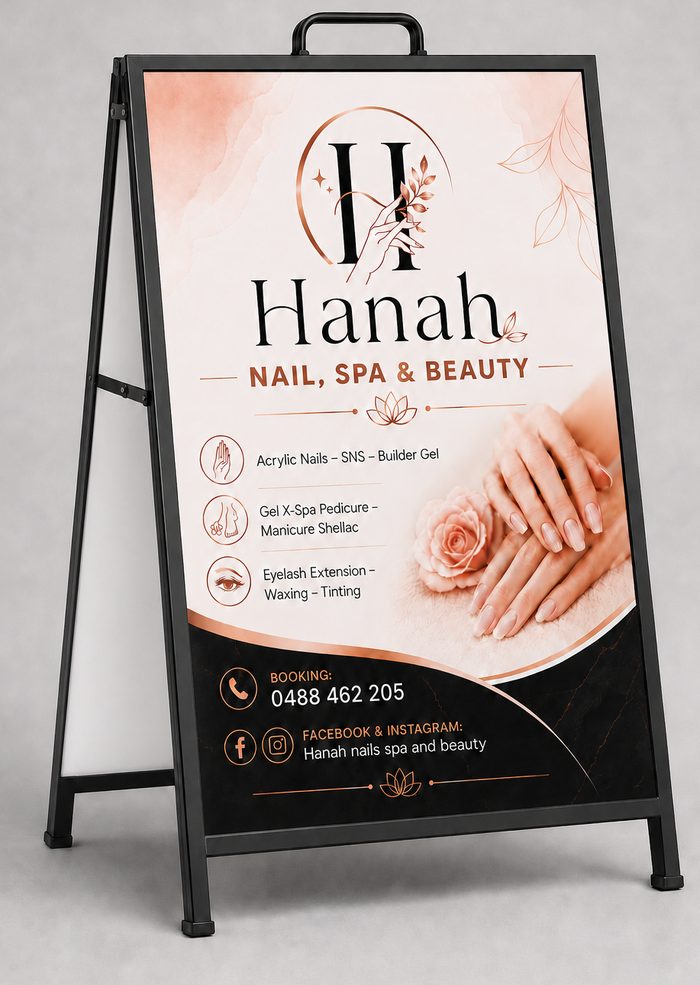Hanah — Nail, Spa & Beauty
A Frame by Top1 Signs, Melbourne