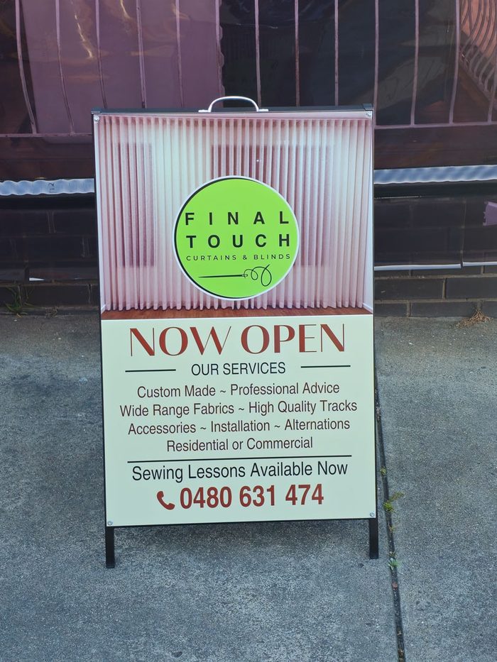 Final Touch — A Frame, Oakpark by Top1 Signs, Melbourne